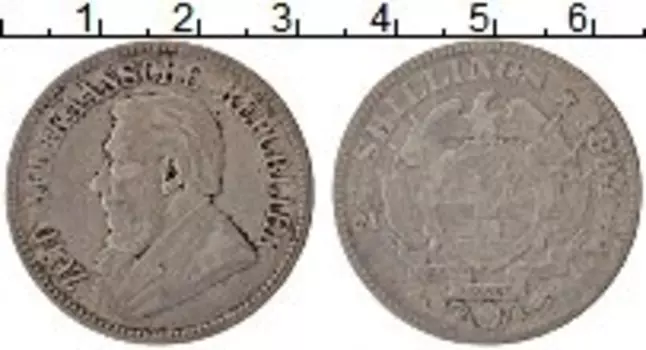 Монета 2 1/2 шиллинга Южно Африканской Республики 1894 года Серебро Пауль Крюгер