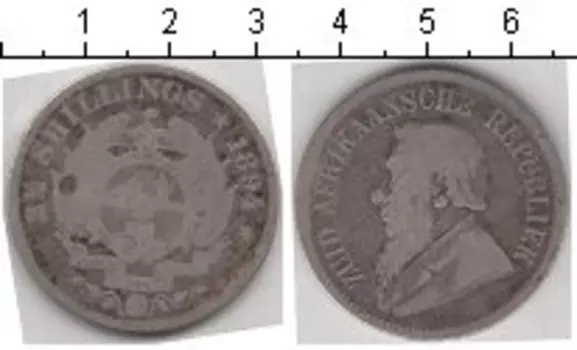 Монета 2 1/2 шиллинга Южно Африканской Республики 1894 года Серебро Президент Пауль Крюгер