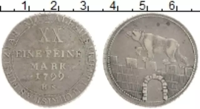 Монета 2/3 талера Анхальт-Бернбурга 1799 года Серебро