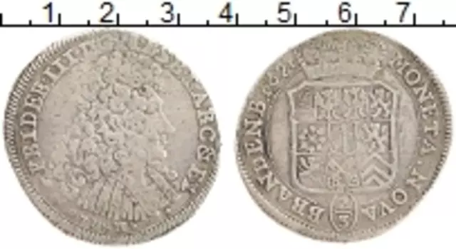 Монета 2/3 талера Бранденбурга 1691 года Серебро Фридрих III