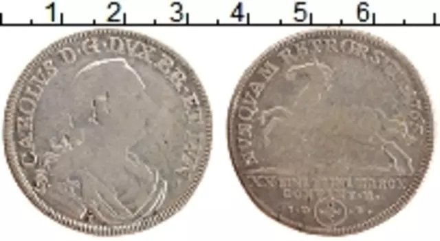 Монета 2/3 талера Брауншвайг-Люнебурга 1765 года Серебро Карл