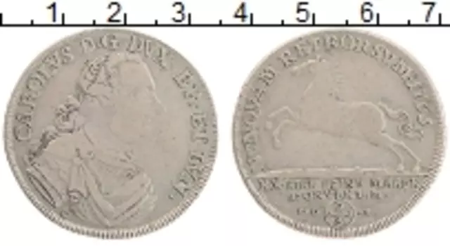 Монета 2/3 талера Брауншвайг-Люнебурга 1765 года Серебро Карл