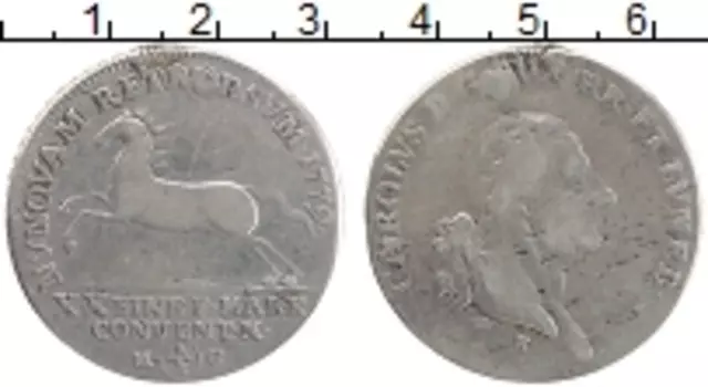 Монета 2/3 талера Брауншвайг-Люнебурга 1779 года Серебро Карл II