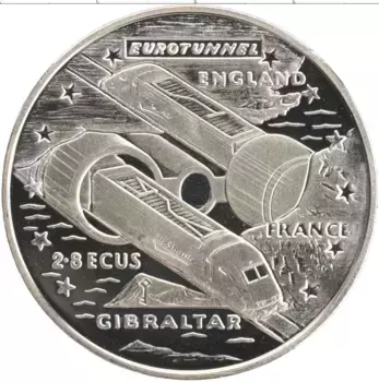 Монета 2,8 экю Гибралтара 1993 года Медно-никель Елизавета II
