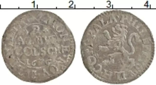 Монета 2 альбуса Юлих-Берга 1676 года Серебро Филипп Вильгельм