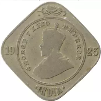 Монета 2 анны Индии 1923 года Медно-никель Георг V