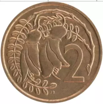 Монета 2 цента Новой Зеландии 1971 года Бронза Елизавета II