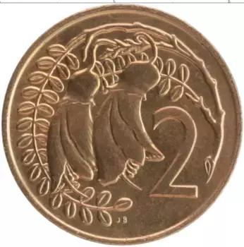 Монета 2 цента Новой Зеландии 1972 года Бронза Елизавета II