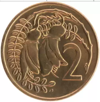 Монета 2 цента Новой Зеландии 1974 года Бронза Елизавета II