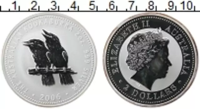 Монета 2 доллара Австралии 2006 года Серебро Елизавета II