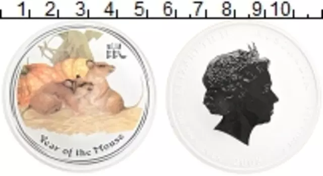 Монета 2 доллара Австралии 2008 года Серебро Елизавета II