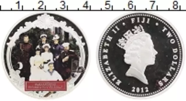 Монета 2 доллара Фиджи 2012 года Серебро Цветная