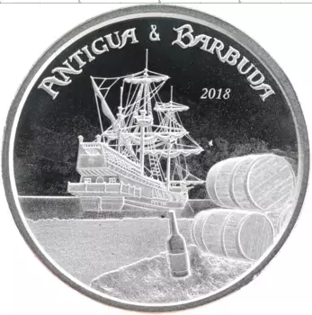 Монета 2 доллара Кариб 2018 года Серебро Антигуа и Барбуда