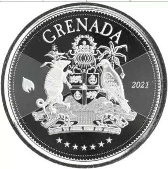 Монета 2 доллара Кариб 2021 года Серебро Гренада