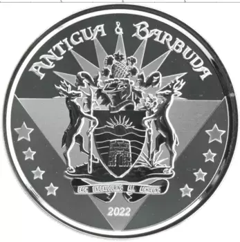 Монета 2 доллара Кариб 2022 года Серебро Елизавета II