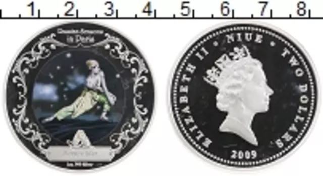 Монета 2 доллара Ниуэ 2009 года Серебро Русские сезоны в Париже