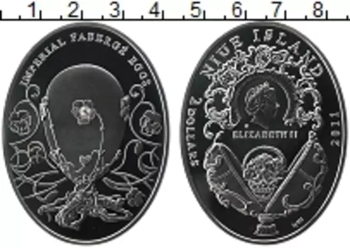 Монета 2 доллара Ниуэ 2011 года Серебро Елизавета II