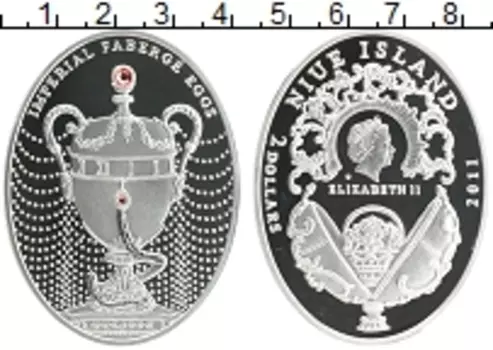 Монета 2 доллара Ниуэ 2011 года Серебро Елизавета II