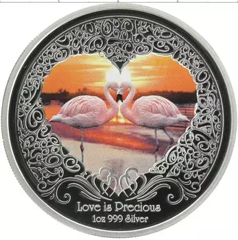 Монета 2 доллара Ниуэ 2011 года Серебро Любовь бесценна