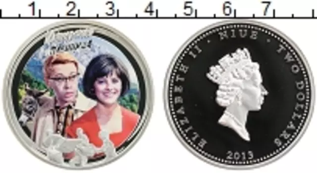 Монета 2 доллара Ниуэ 2013 года Серебро Цветная