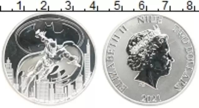 Монета 2 доллара Ниуэ 2021 года Серебро Елизавета II