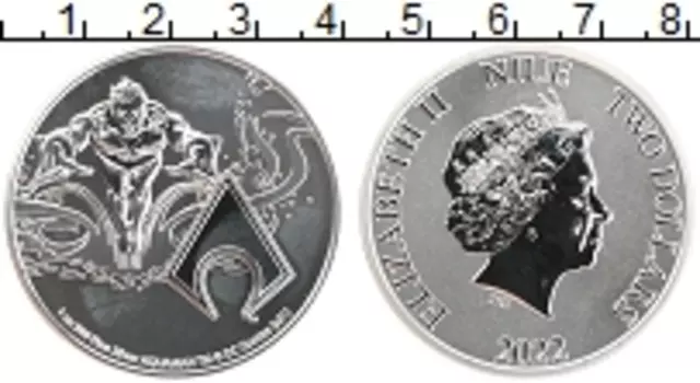 Монета 2 доллара Ниуэ 2022 года Серебро Елизавета II