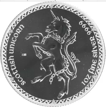 Монета 2 доллара Ниуэ 2023 года Серебро Единорог