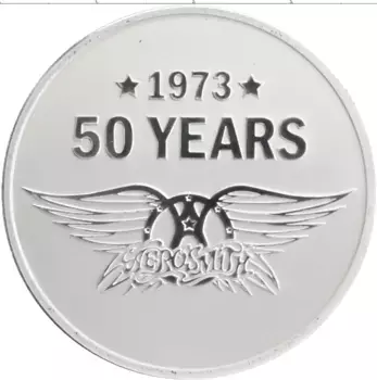 Монета 2 доллара Ниуэ 2023 года Серебро Легенды музыки - 50 лет группе Аэросмит
