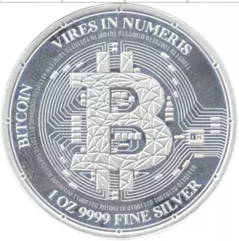 Монета 2 доллара Ниуэ 2023 года Серебро Биткоин