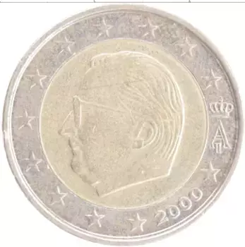 Монета 2 евро Бельгии 2000 года Биметалл