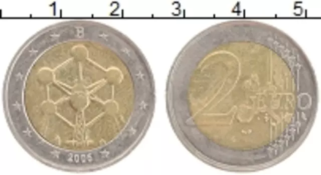 Монета 2 евро Бельгии 2006 года Биметалл Атомиум