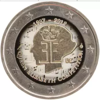 Монета 2 евро Бельгии 2012 года Биметалл Цветная