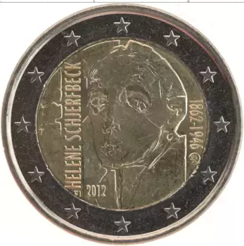 Монета 2 евро Финляндии 2012 года Биметалл 150 лет Хелене Шерфбек