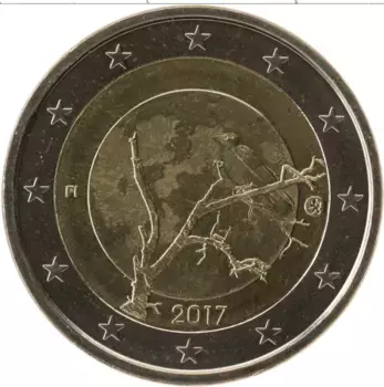 Монета 2 евро Финляндии 2017 года Биметалл Природа Финляндии