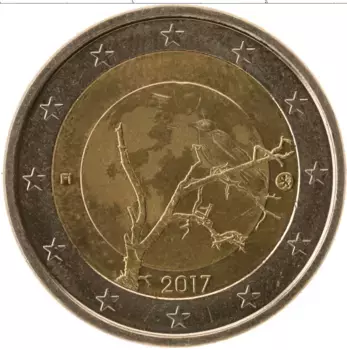 Монета 2 евро Финляндии 2017 года Биметалл Природа Финляндии
