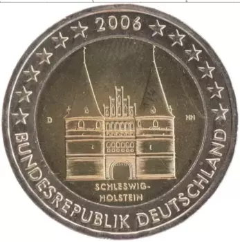 Монета 2 евро Германии 2006 года Биметалл D