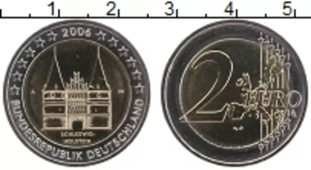 Монета 2 евро Германии 2006 года Биметалл А Шлезвинг Гольштейн