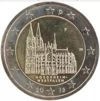 Монета 2 евро Германии 2011 года Биметалл F Северная Вестфалия