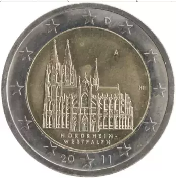 Монета 2 евро Германии 2011 года Биметалл A