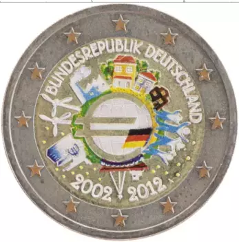 Монета 2 евро Германии 2012 года Биметалл Цветная