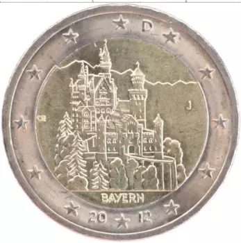 Монета 2 евро Германии 2012 года Биметалл J Бавария