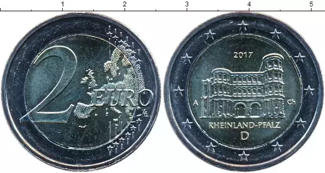 Монета 2 евро Германии 2017 года Биметалл A