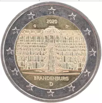 Монета 2 евро Германии 2020 года Биметалл G