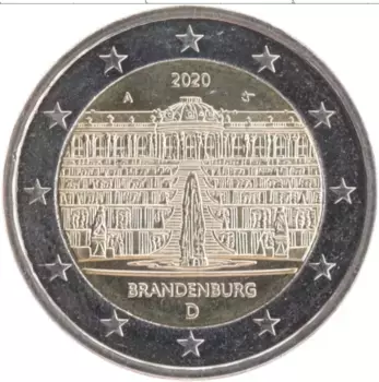 Монета 2 евро Германии 2020 года Биметалл А