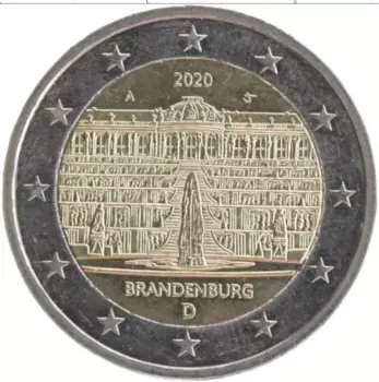 Монета 2 евро Германии 2020 года Биметалл A