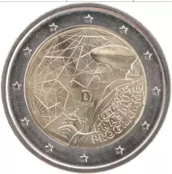 Монета 2 евро Германии 2022 года Биметалл J