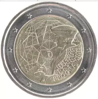 Монета 2 евро Германии 2022 года Биметалл J