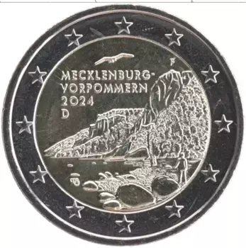 Монета 2 евро Германии 2024 года Биметалл Мекленбург-Передняя Померания