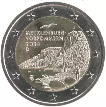 Монета 2 евро Германии 2024 года Биметалл Мекленбург-Передняя Померания