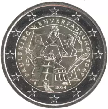 Монета 2 евро Германии 2024 года Биметалл 175 лет конституции